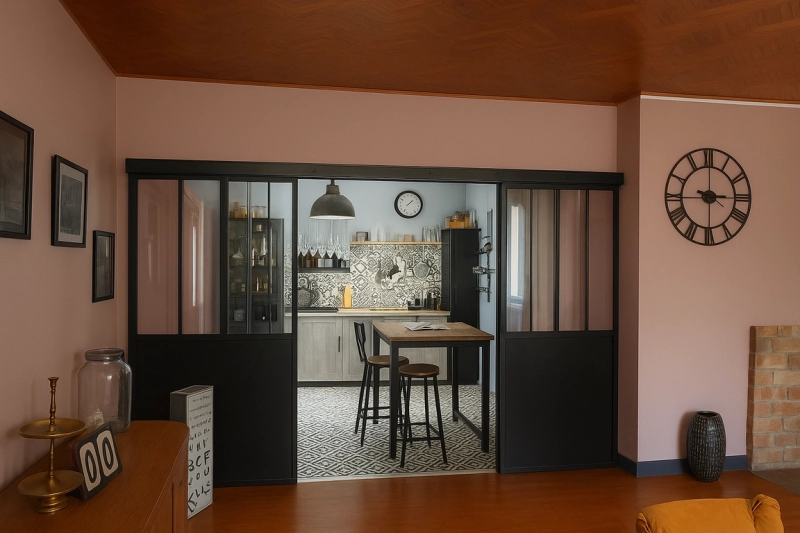 Cloison verrière coulissante : le charme industriel et la praticité réunis